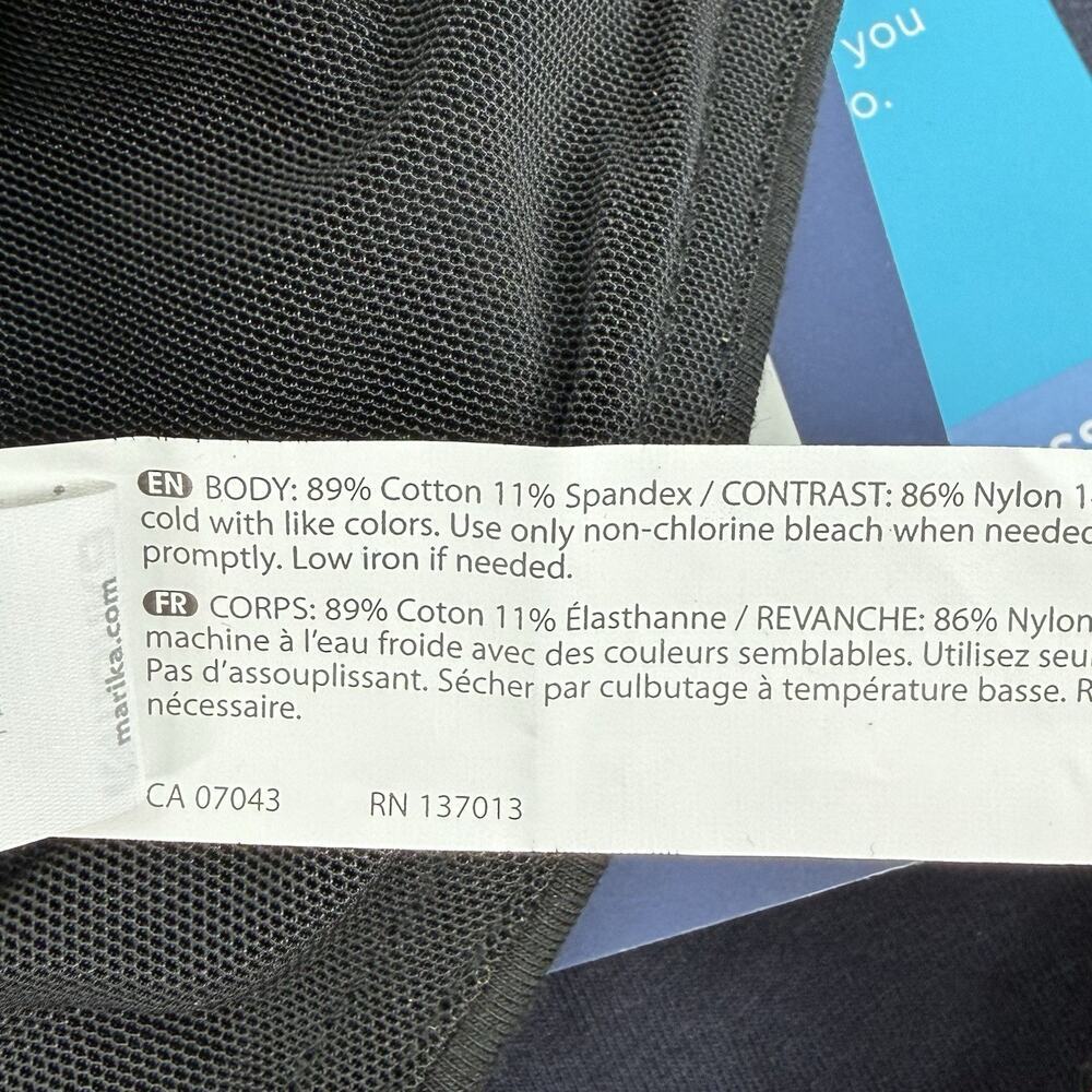 2 Marika Brooke High Rise Tummy Control Mid Calf Capri Size XL Blue & Black New! - Picture 11 of 14